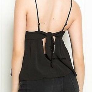 Brandy Melville black flowy top with back tie